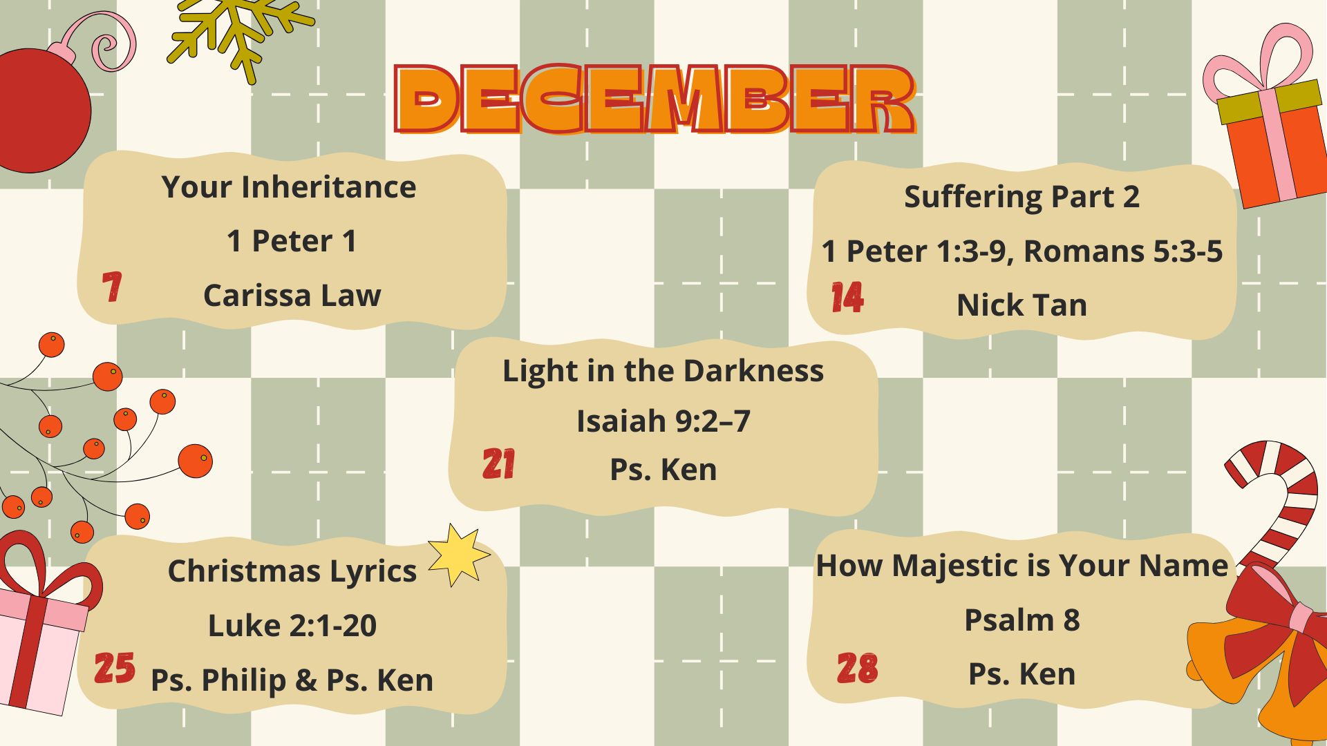 December 2025 Sermon Series